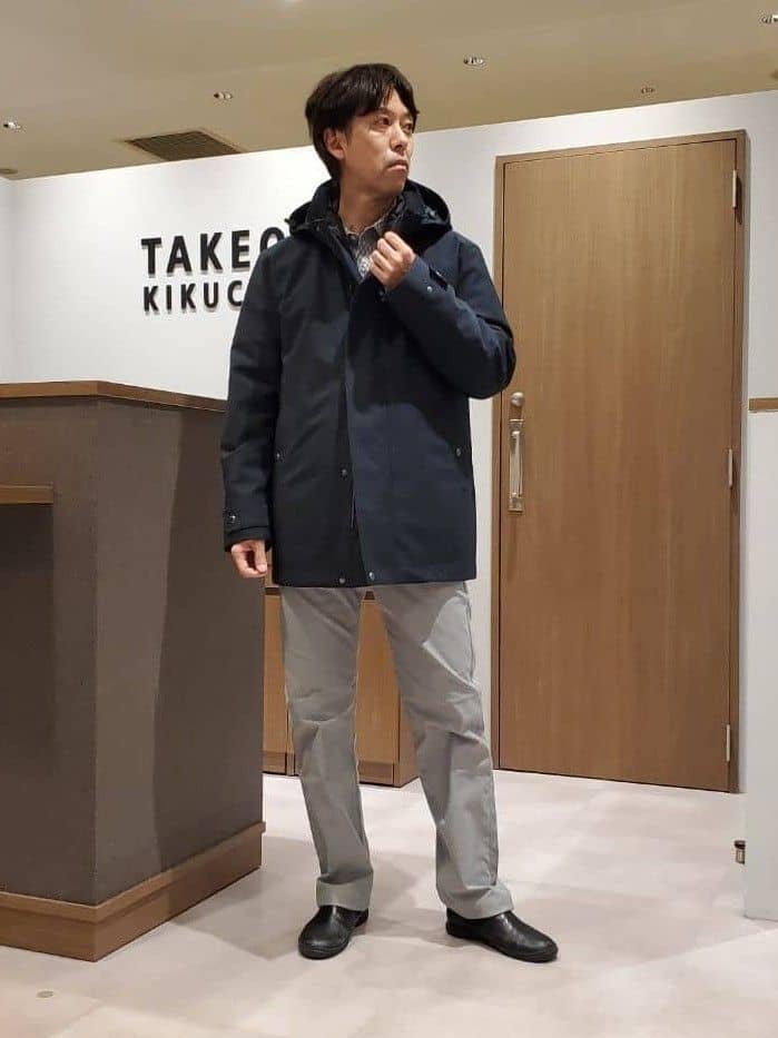 ishidaさんの「TAKEO KIKUCHI｜【Made in JAPAN】播州織 ストレッチ パンツ」を使ったコーディネート