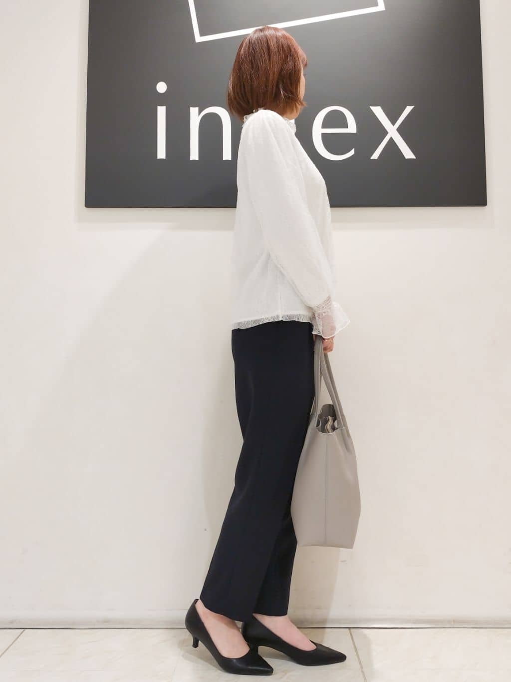 n.さんの「index｜◆シャーリング総レーストップス【洗濯機洗い可】」を使ったコーディネート