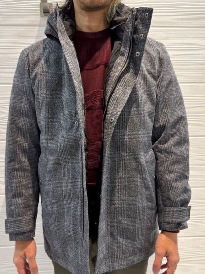 井出恭輔さんの「TAKEO KIKUCHI｜【3WAY】ジャカード グレンチェック ダウンライナー ブルゾン」を使ったコーディネート