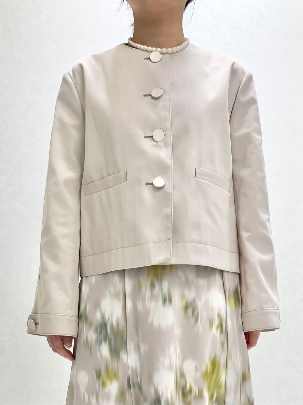 sayuさんの「UNTITLED｜◆【きれいめ/軽羽織り】コットンライク クルーネックジャケット」を使ったコーディネート