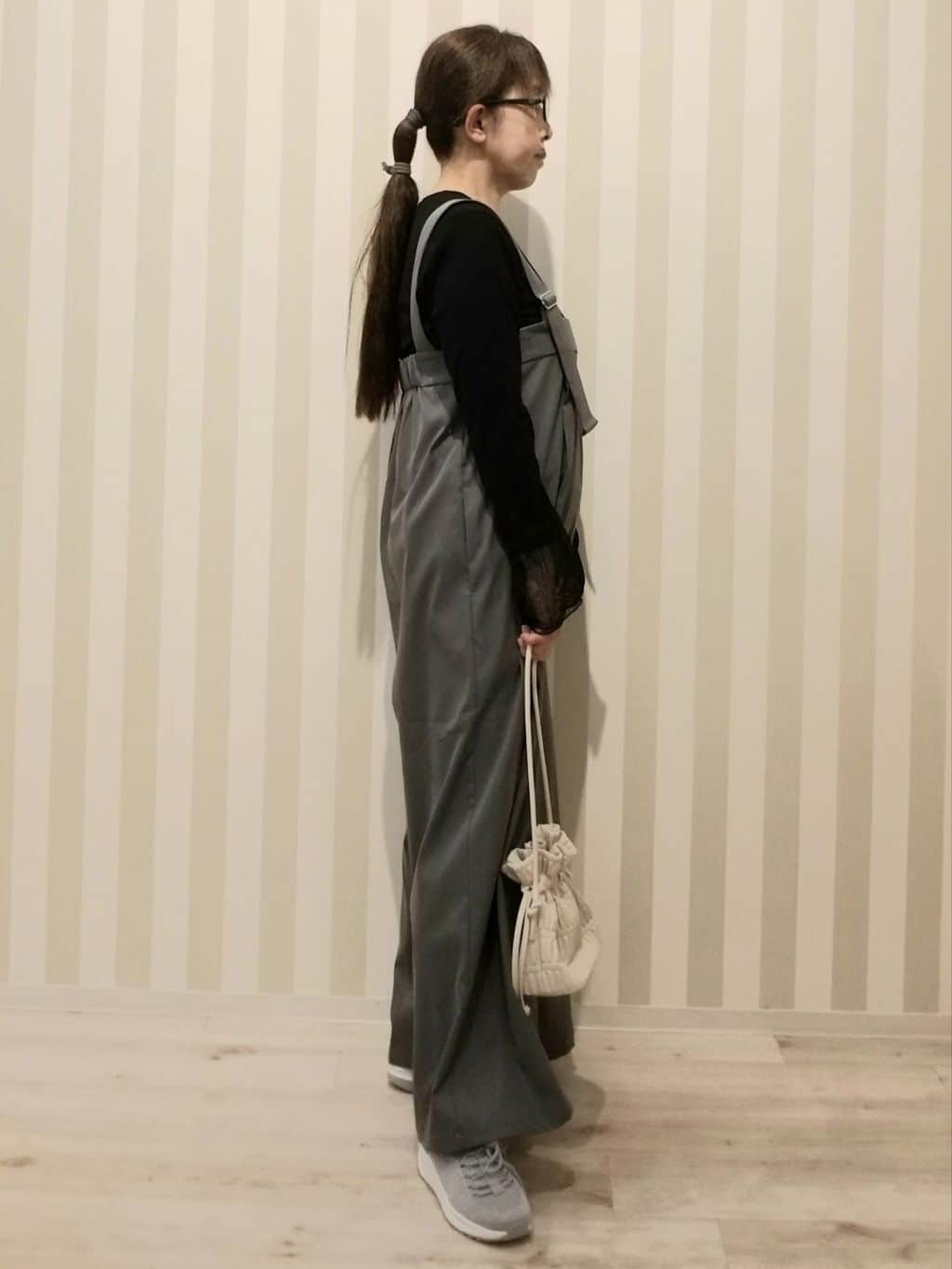 nonaさんの「SHOO･LA･RUE｜◆【S-LL】重ね着コーデで差をつける お袖チュールリブトップス」を使ったコーディネート