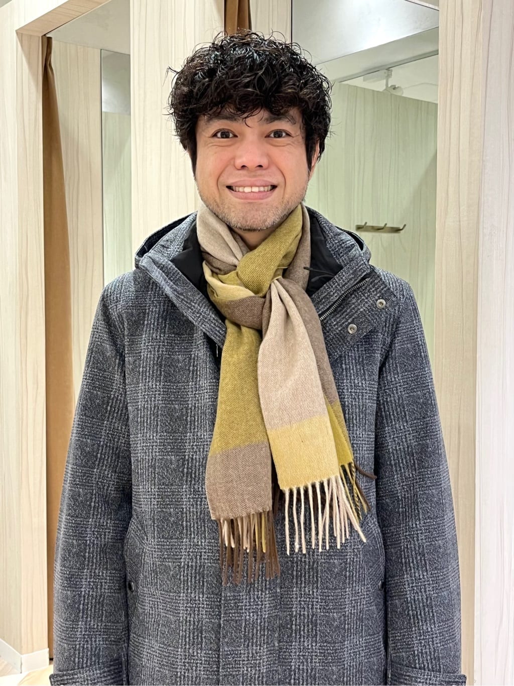 URAさんの「TAKEO KIKUCHI｜【3WAY】ジャカード グレンチェック ダウンライナー ブルゾン」を使ったコーディネート