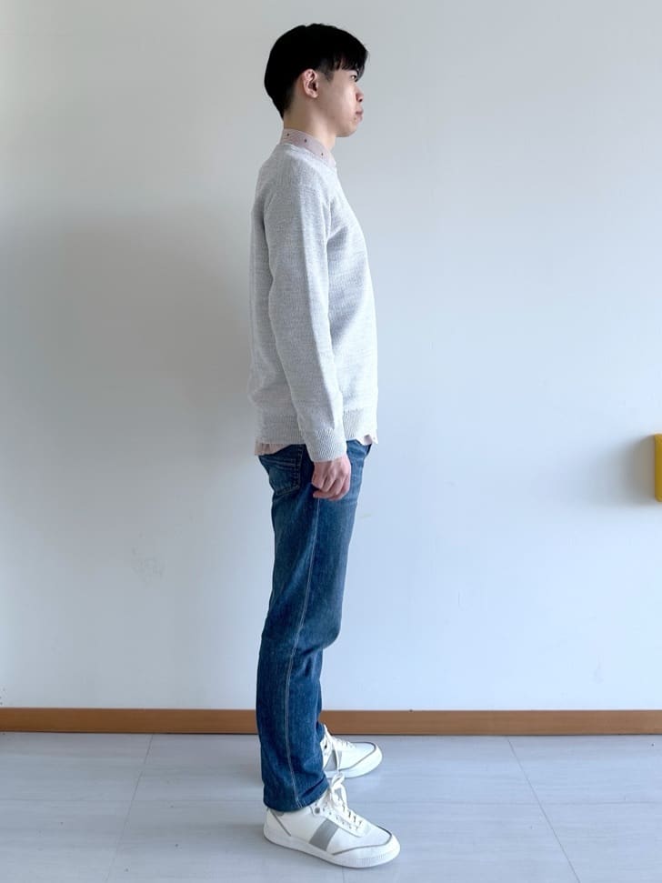 イッシーさんの「TAKEO KIKUCHI｜ハットモチーフ ジャカード ストライプ シャツ」を使ったコーディネート