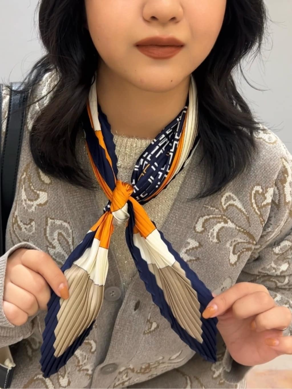 ひらのみさんの「THE SHOP TK｜◆ジャカード モールニット カーディガン」を使ったコーディネート