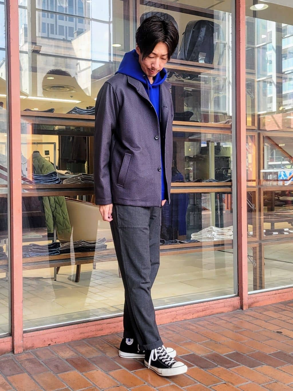 piroyaさんの「TAKEO KIKUCHI｜【DOWN FABRIC】ダウンファブリック スタンドカラーブルゾン」を使ったコーディネート