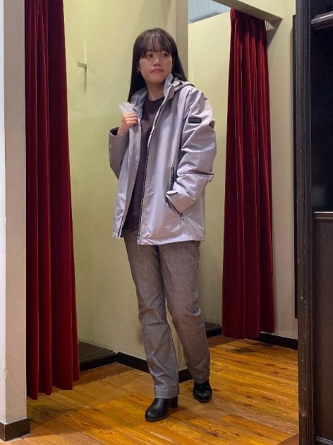 かわぴーさんの「TAKEO KIKUCHI｜【Made in JAPAN】播州織 ヘリンボン ストレート パンツ」を使ったコーディネート