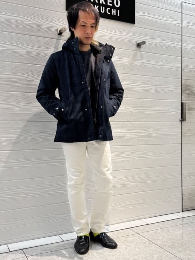 井出恭輔さんの「TAKEO KIKUCHI｜【3WAY】ジャカード グレンチェック ダウンライナー ブルゾン」を使ったコーディネート