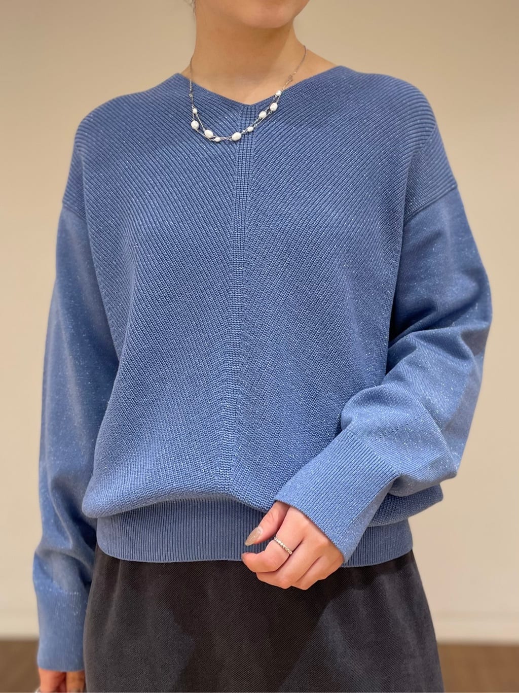 ねねさんの「INDIVI｜◆ランダム淡水パール2連ネックレス」を使ったコーディネート