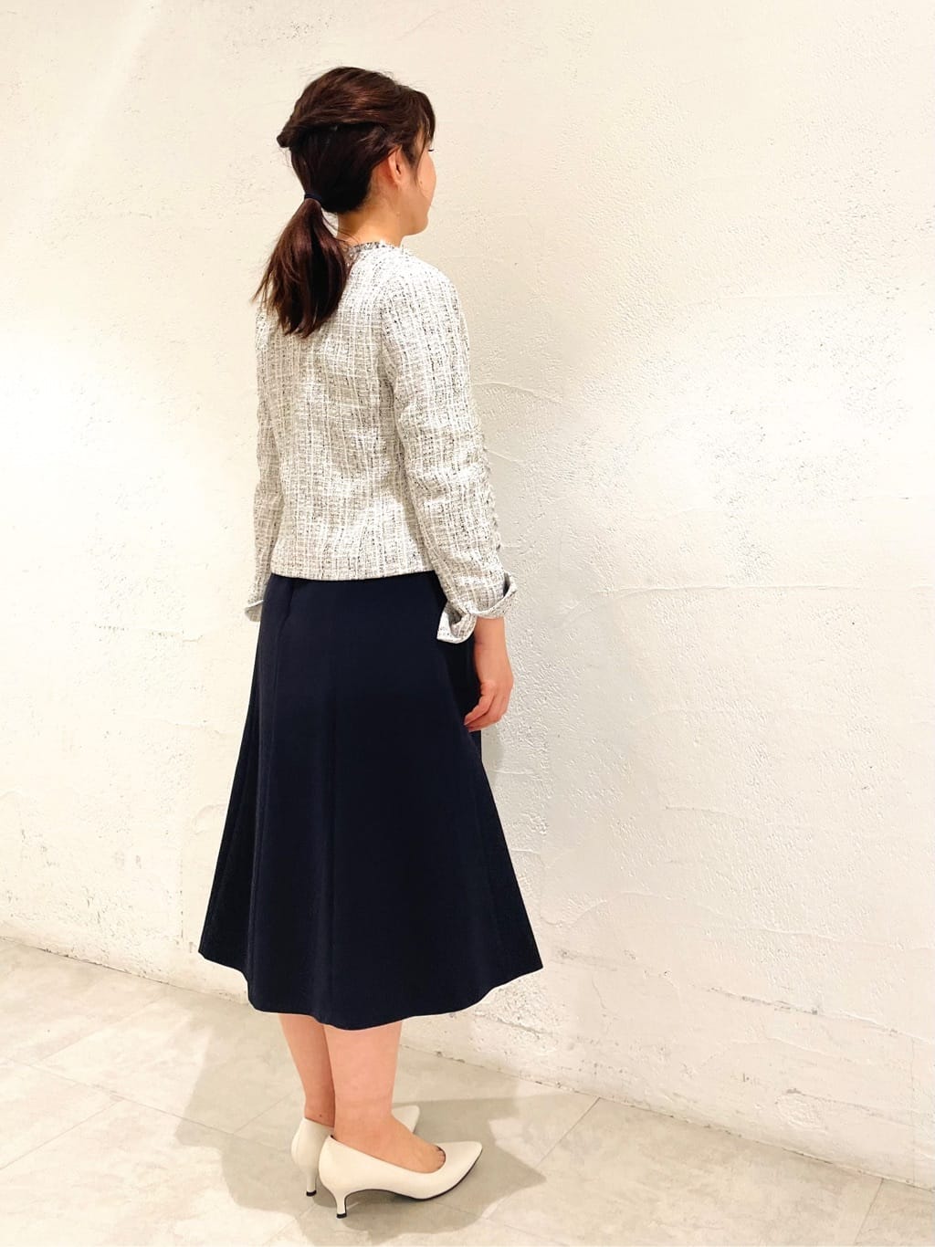 CHISATOさんの「UNTITLED｜◆【入卒/セレモニー/通勤】ラメツイード ノーカラージャケット」を使ったコーディネート