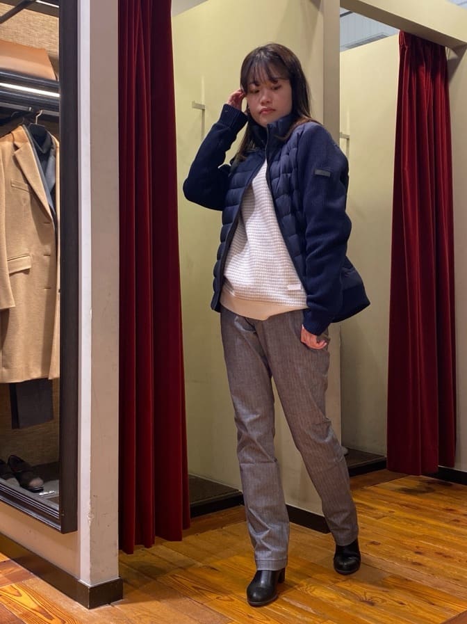 かわぴーさんの「TAKEO KIKUCHI｜【Made in JAPAN】播州織 ヘリンボン ストレート パンツ」を使ったコーディネート