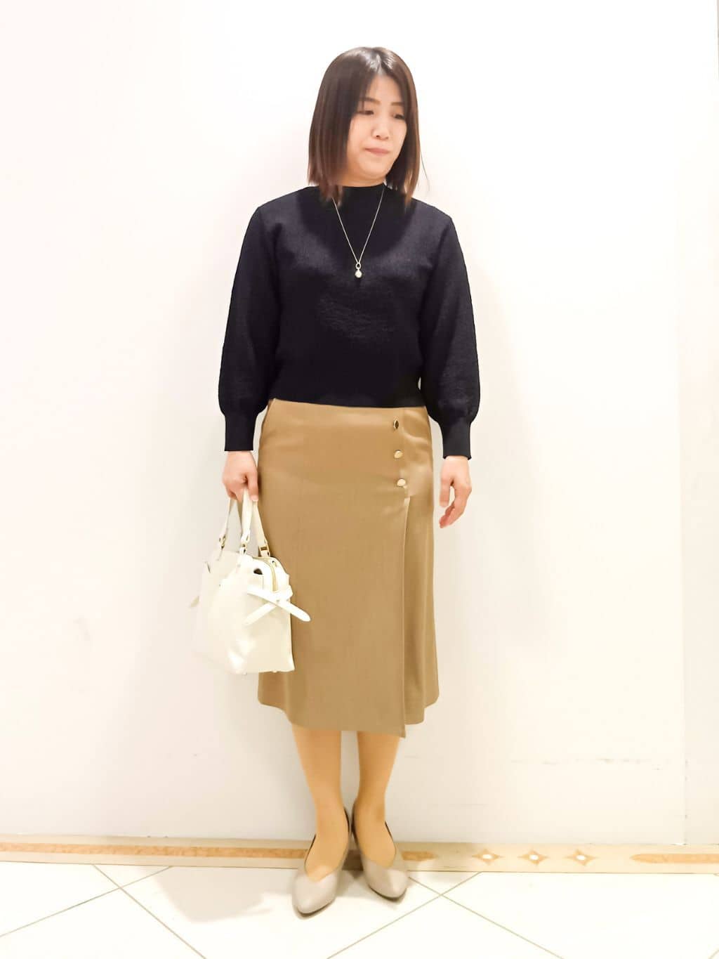 tomoさんの「Reflect｜◆プチハイネックジャカードニット」を使ったコーディネート