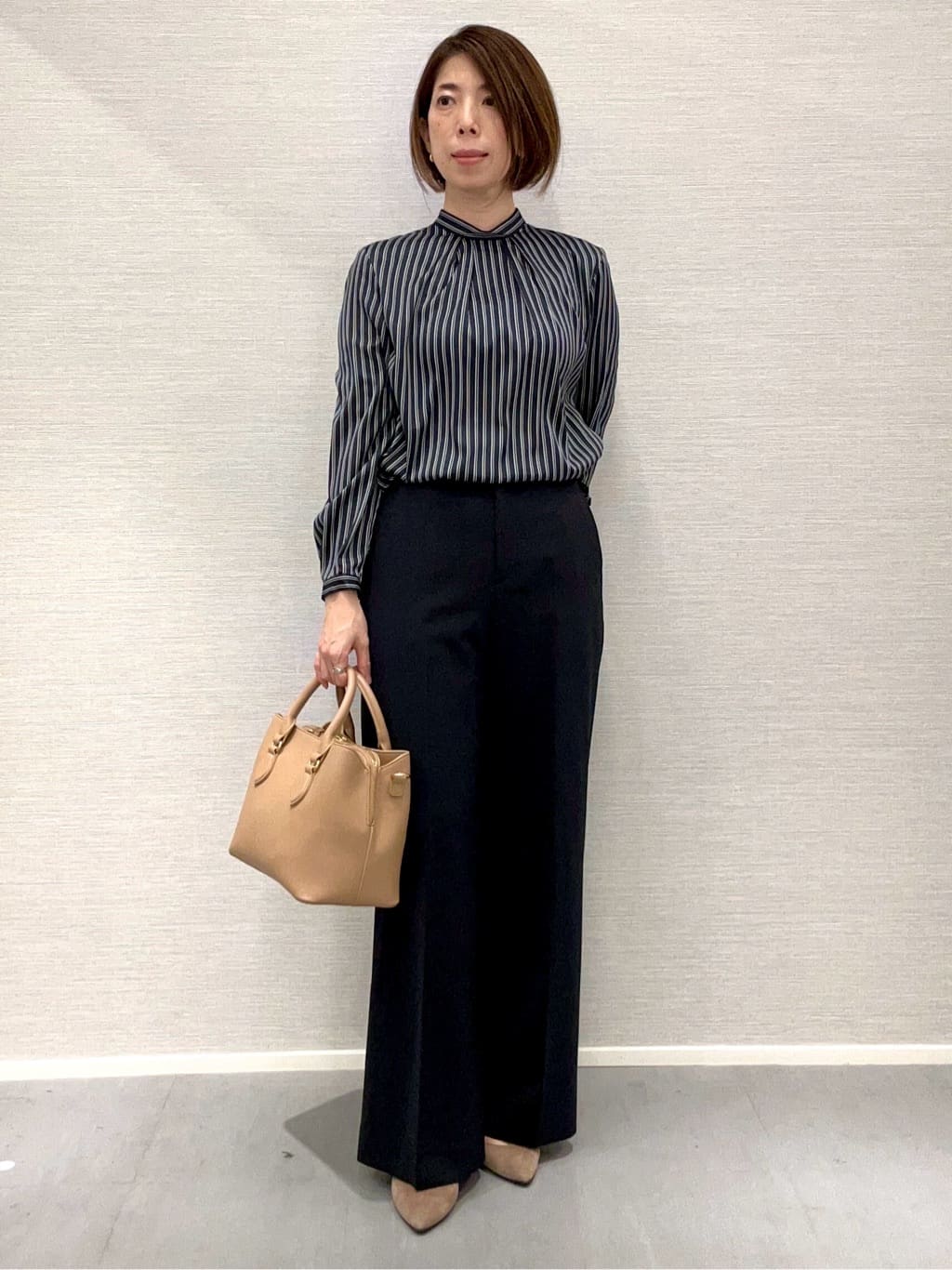 Shinakoさんの「UNTITLED｜【洗える／UVケア／スーツ】ストレッチワイドパンツ」を使ったコーディネート