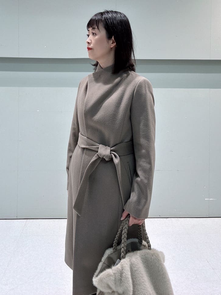 makiさんの「UNTITLED｜【日本製／2WAY衿】スタンドカラー ロングコート」を使ったコーディネート