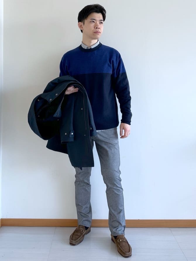 イッシーさんの「TAKEO KIKUCHI｜【3WAY】ハウンズトゥース ダウンライナー コート」を使ったコーディネート