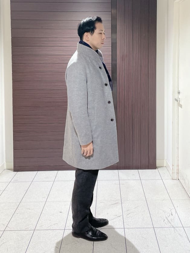 ToyoPさんの「TAKEO KIKUCHI｜【ウールカシミヤブレンド】ビーバー調 スタンドカラー コート」を使ったコーディネート