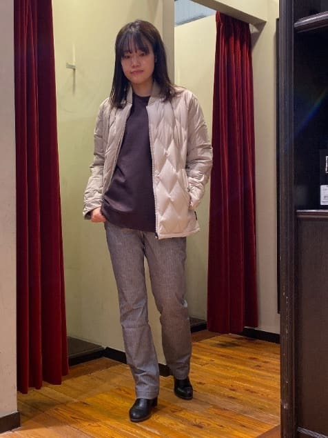 かわぴーさんの「TAKEO KIKUCHI｜【Made in JAPAN】播州織 ヘリンボン ストレート パンツ」を使ったコーディネート