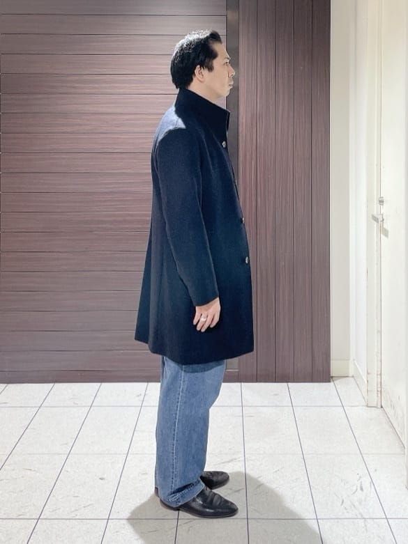 ToyoPさんの「TAKEO KIKUCHI｜【ウールカシミヤブレンド】ビーバー調 スタンドカラー コート」を使ったコーディネート