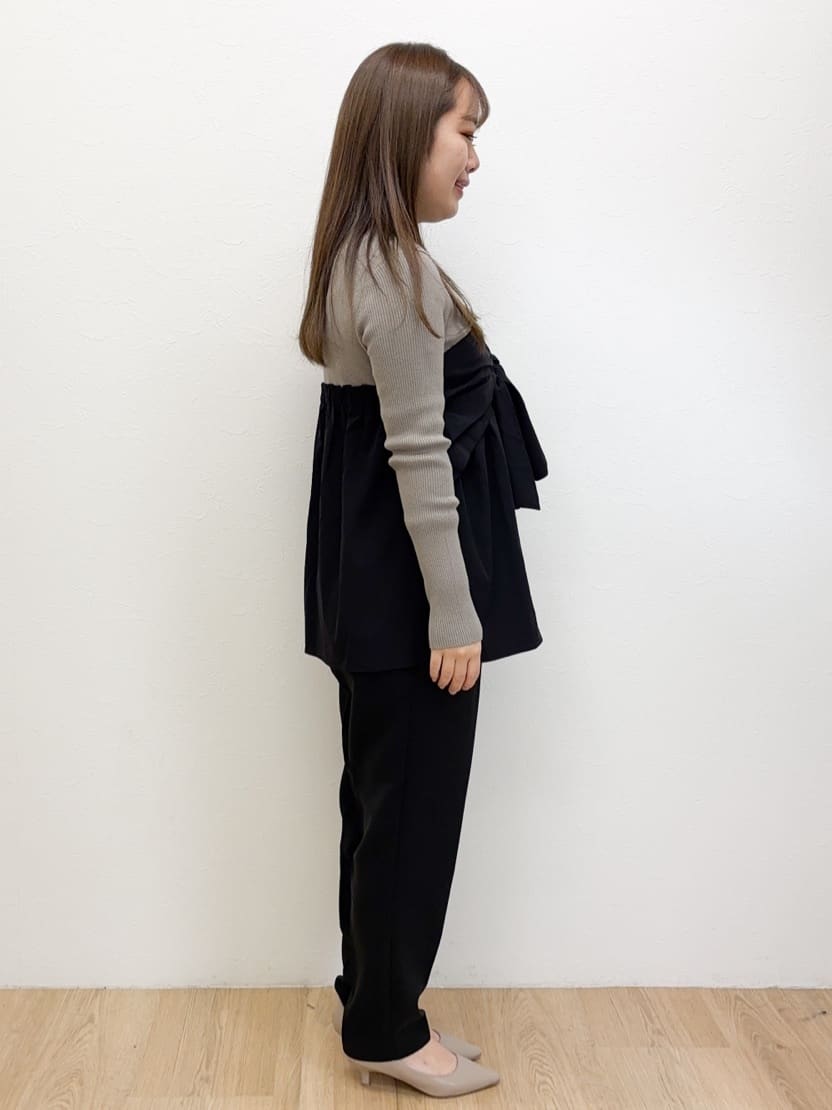 Haruさんの「OPAQUE.CLIP｜◆リボンビスチェドッキングニット【洗濯機洗い可】」を使ったコーディネート