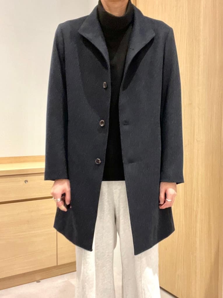 Seiyaさんの「TAKEO KIKUCHI｜【ウールカシミヤブレンド】ビーバー調 スタンドカラー コート」を使ったコーディネート