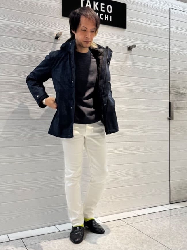 井出恭輔さんの「TAKEO KIKUCHI｜【3WAY】ジャカード グレンチェック ダウンライナー ブルゾン」を使ったコーディネート