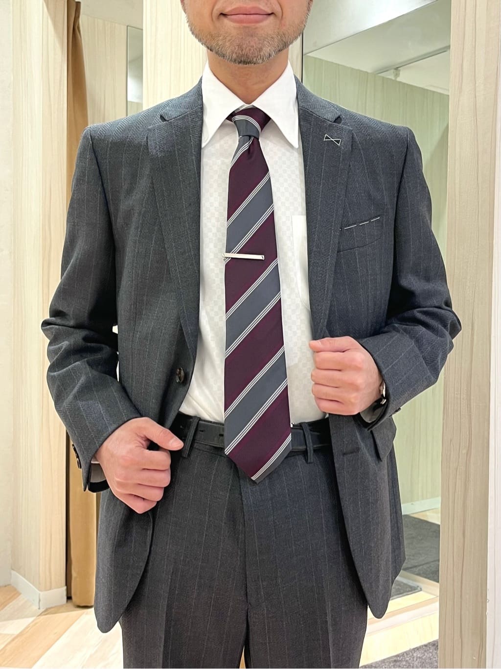 URAさんの「TAKEO KIKUCHI｜【THE FLAGSHIP】矢絣 ストライプ スーツ」を使ったコーディネート