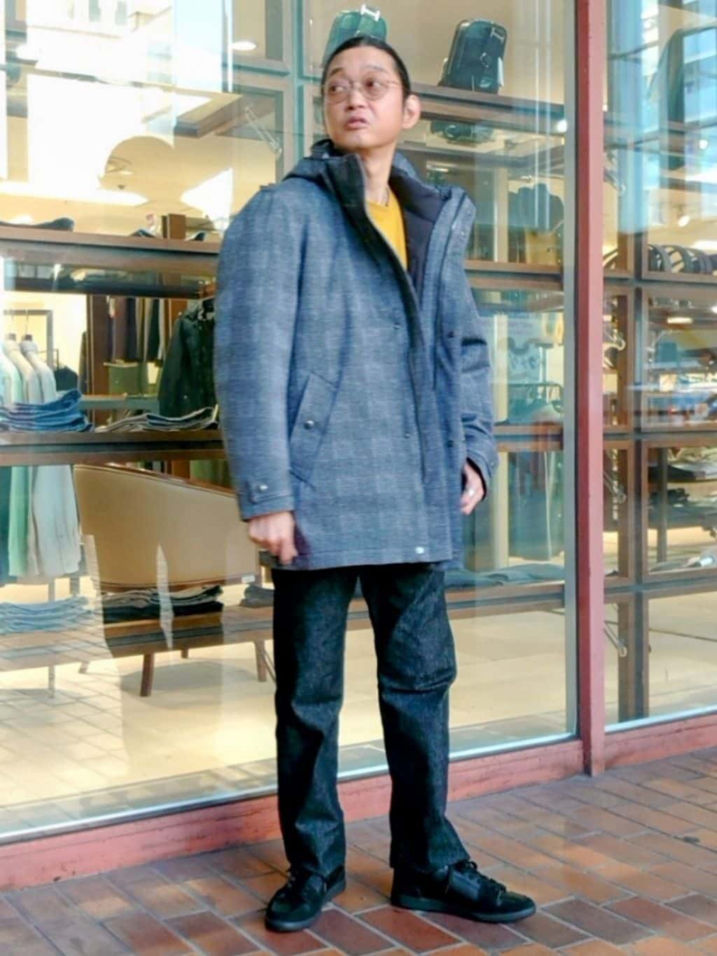 かしげるさんの「TAKEO KIKUCHI｜【3WAY】ジャカード グレンチェック ダウンライナー ブルゾン」を使ったコーディネート