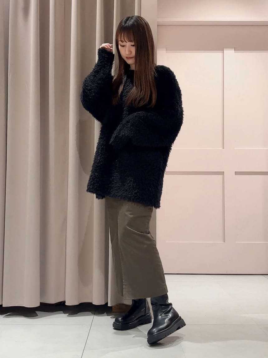 RINAさんの「ESPERANZA｜晴雨兼用タンクソールロングブーツ」を使ったコーディネート