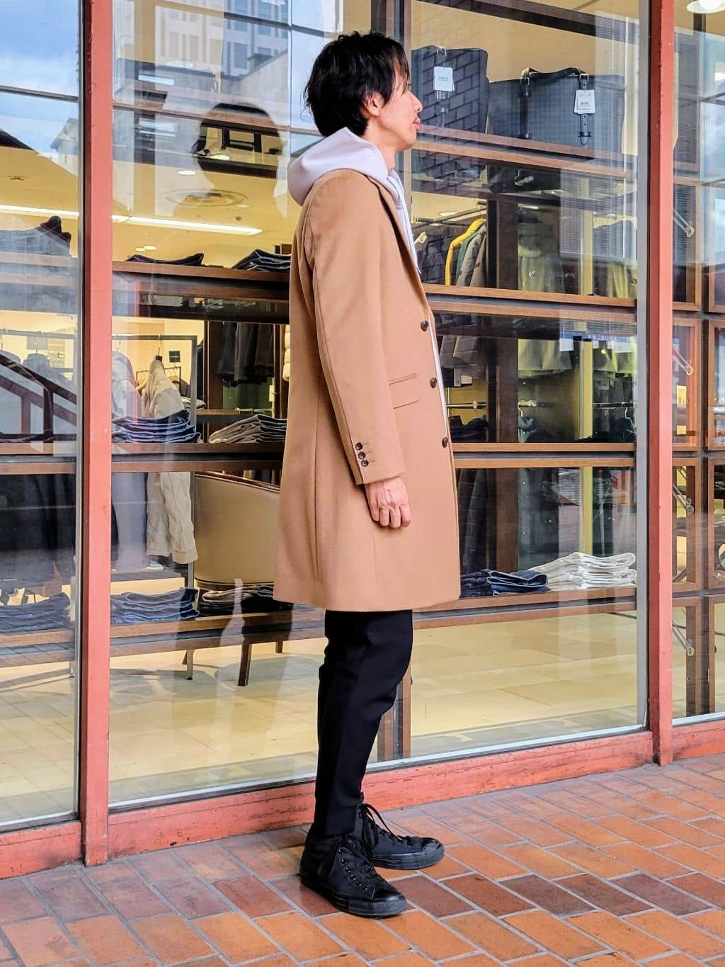 piroyaさんの「TAKEO KIKUCHI｜ウールカシミヤブレンド チェスターコート」を使ったコーディネート