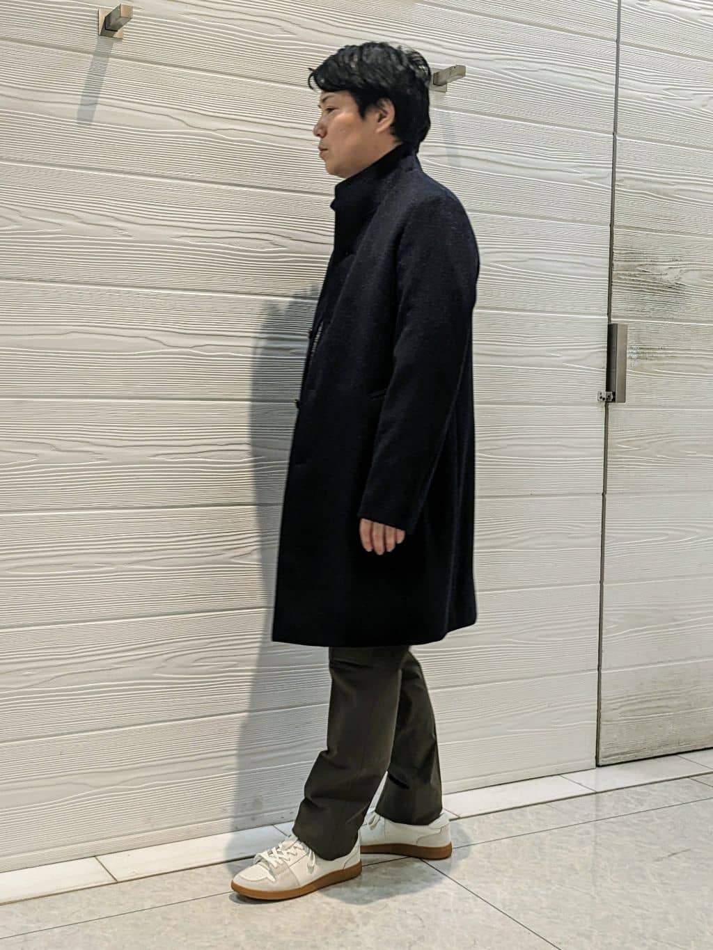 かずさんの「TAKEO KIKUCHI｜【ウールカシミヤブレンド】ビーバー調 スタンドカラー コート」を使ったコーディネート