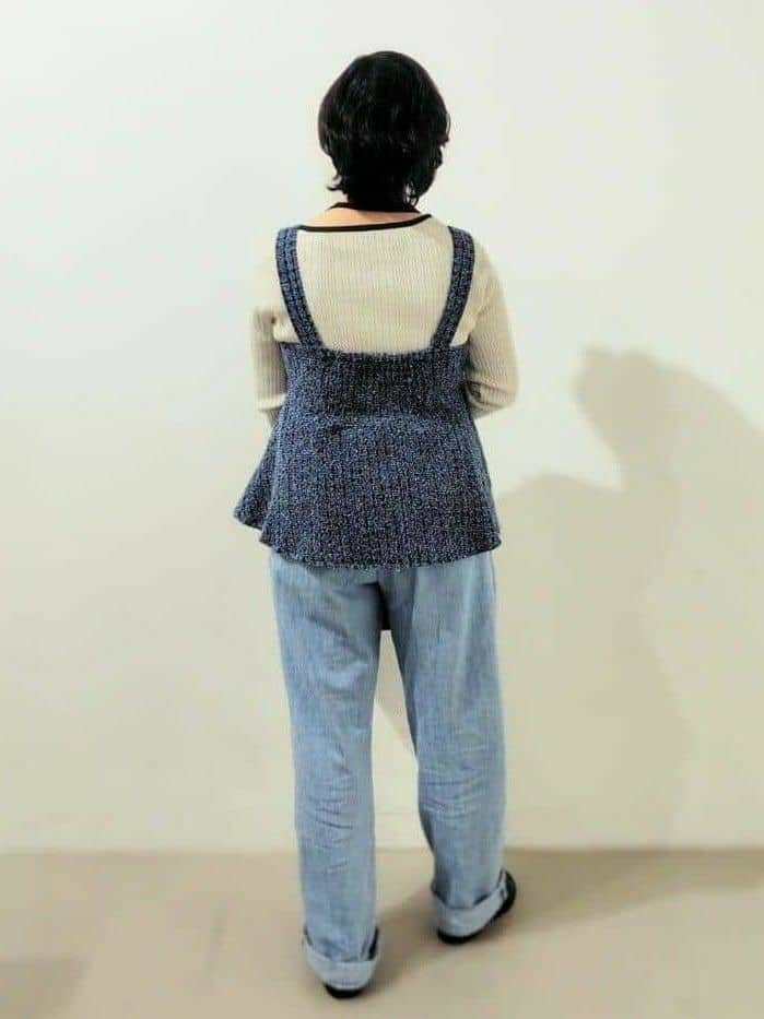 kodamaさんの「THE SHOP TK｜◆ジャカードデニムビスチェ【洗濯機OK】」を使ったコーディネート