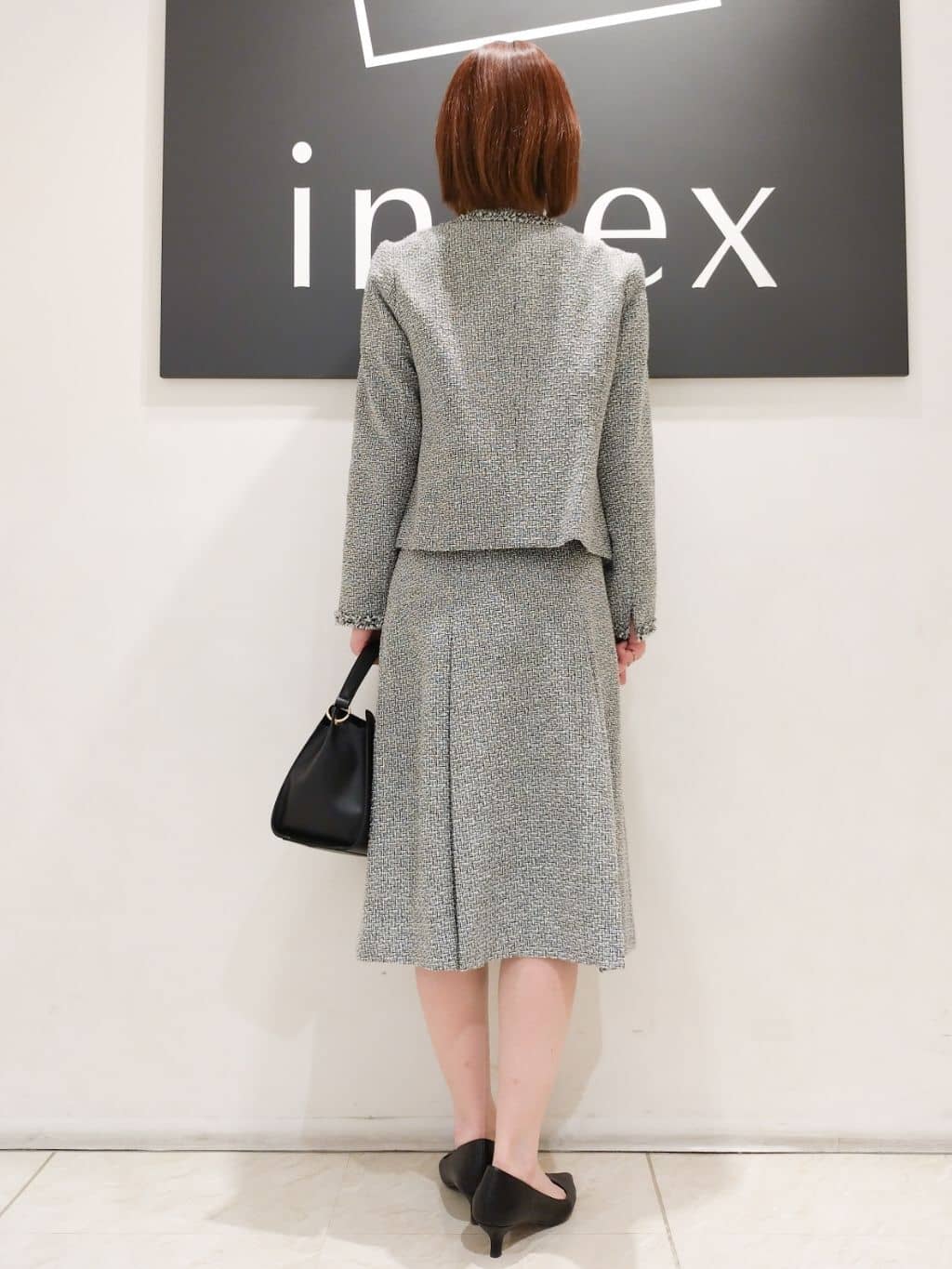 n.さんの「index｜◆＜通勤・セレモニー／セットアップ対応＞ノーカラーツイードジャケット【洗える】」を使ったコーディネート