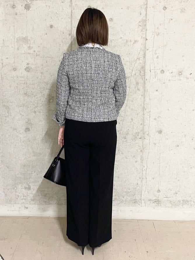 Misatoさんの「UNTITLED｜◆【入卒/セレモニー/通勤】ラメツイード ノーカラージャケット」を使ったコーディネート