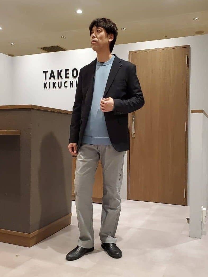 ishidaさんの「TAKEO KIKUCHI｜【Made in JAPAN】播州織 ストレッチ パンツ」を使ったコーディネート