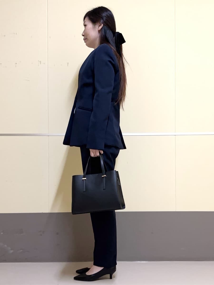 あきさんの「OPAQUE.CLIP｜《通勤／セットアップ対応》Vネックジャケット／ダブルクロス【洗濯機洗い可】」を使ったコーディネート