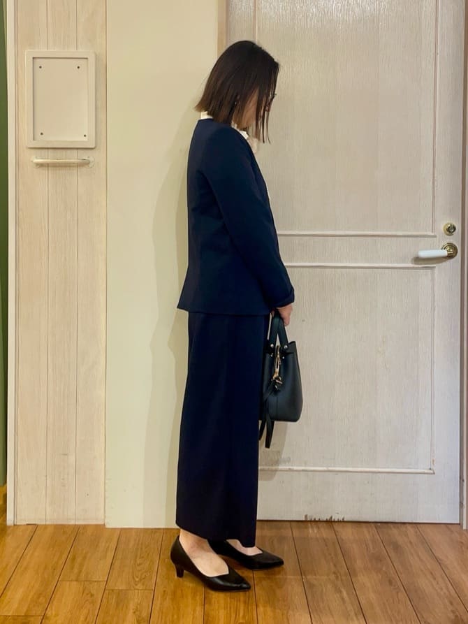 kumaさんの「SHOO･LA･RUE｜◆【洗える/S-3L/セットアップ可】セレモニーや通勤に カットジョーゼット Vネックジャケット」を使ったコーディネート