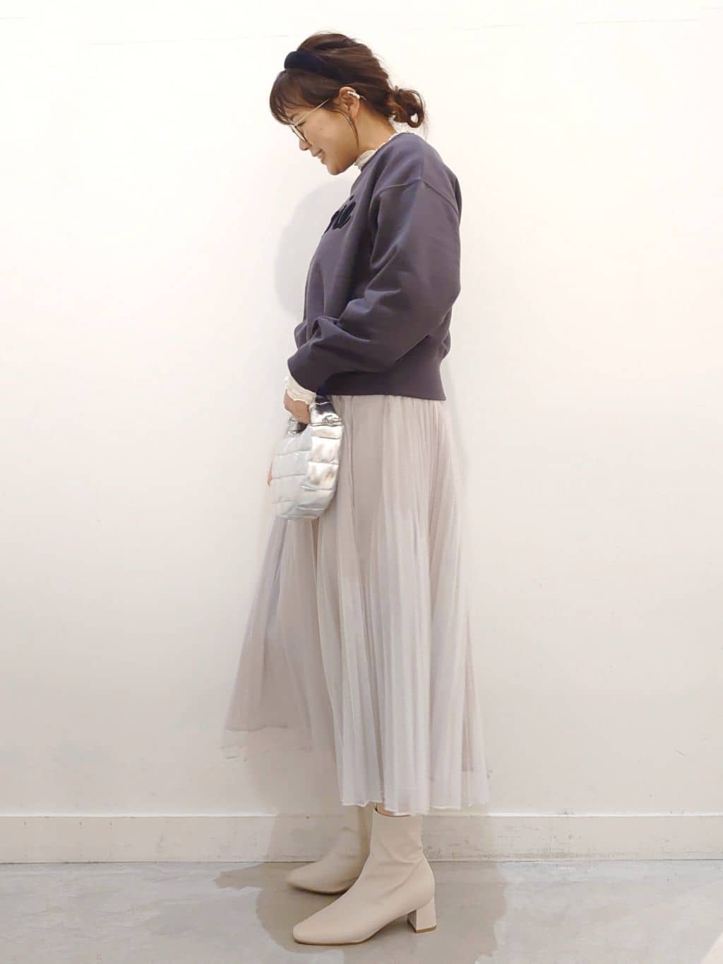 minamiさんの「OPAQUE.CLIP｜◆刺繍ロゴスウェット【洗濯機洗い可】」を使ったコーディネート