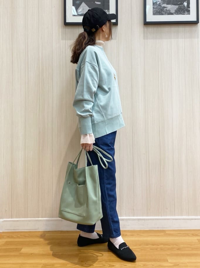 natsuさんの「SHOO･LA･RUE｜◆【洗える/S-LL】長めのリブでお袖すっきり 異素材トップス」を使ったコーディネート