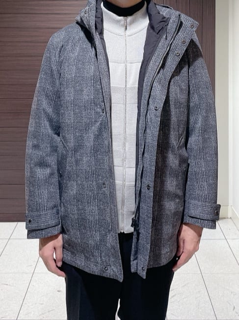 ToyoPさんの「TAKEO KIKUCHI｜【3WAY】ジャカード グレンチェック ダウンライナー ブルゾン」を使ったコーディネート