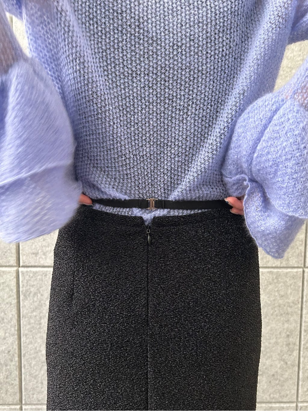 harunaさんの「CODE A｜lame skirt」を使ったコーディネート