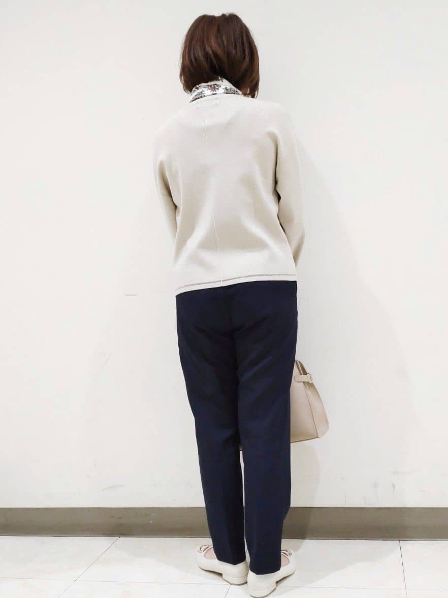あらーさんの「OPAQUE.CLIP｜◆ラメシアーラインニット【洗濯機洗い可】」を使ったコーディネート