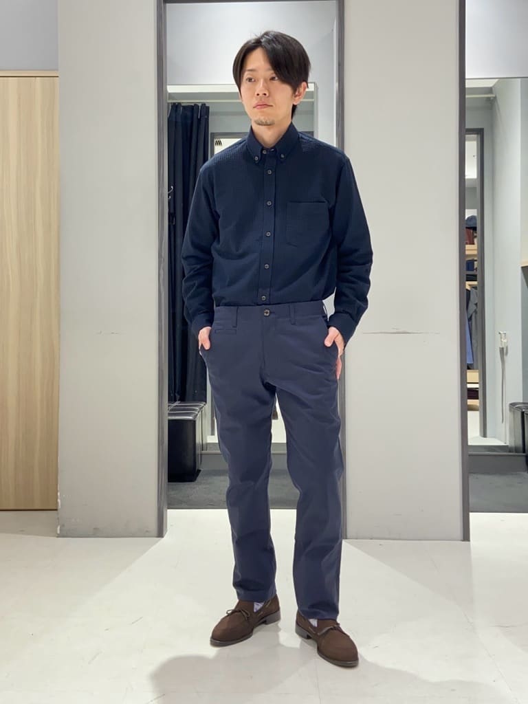 わいずみさんの「TAKEO KIKUCHI｜【抗菌防臭/シーズンレス】シアサッカー ジャージシャツ」を使ったコーディネート