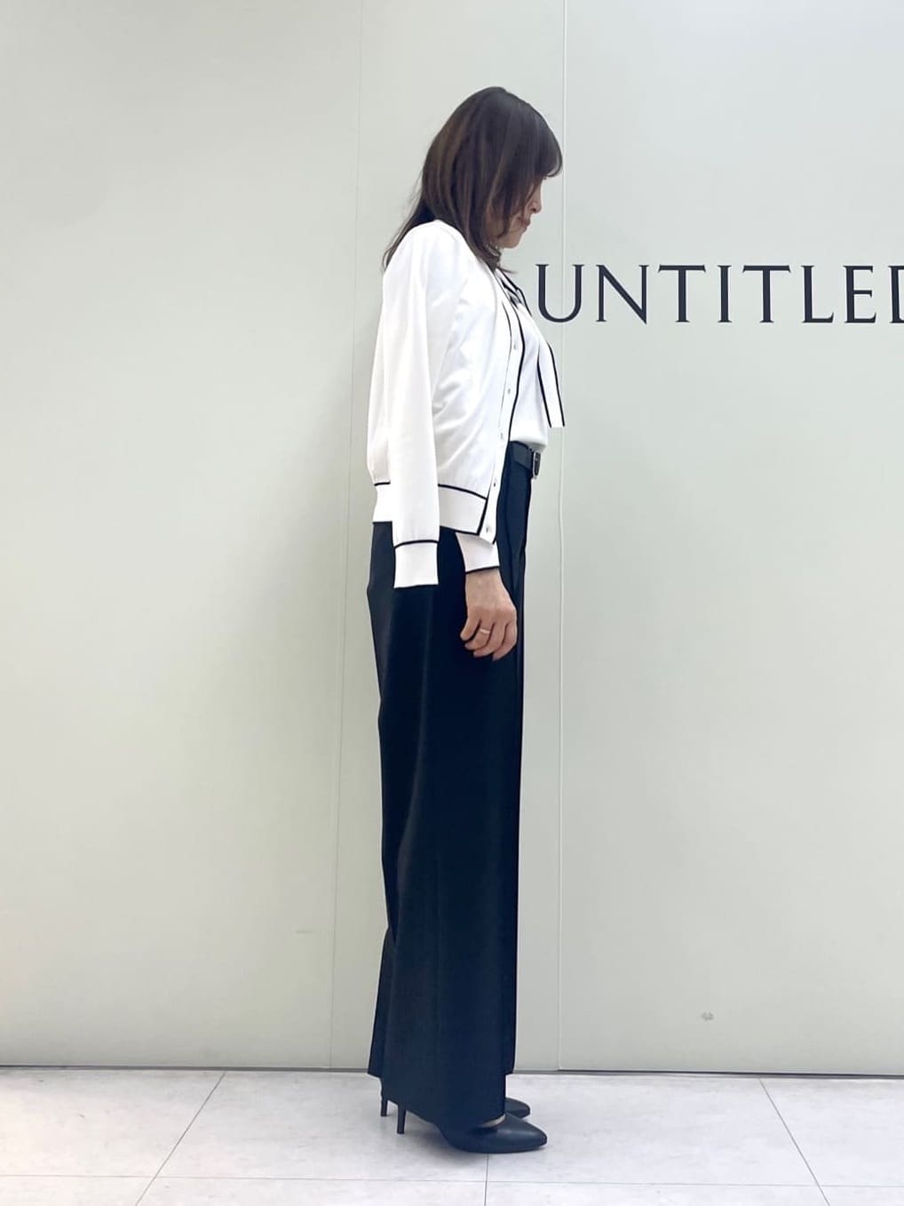 Sakaiさんの「UNTITLED｜◆【アンサンブル可能】ボウタイ 配色プルオーバーニット」を使ったコーディネート