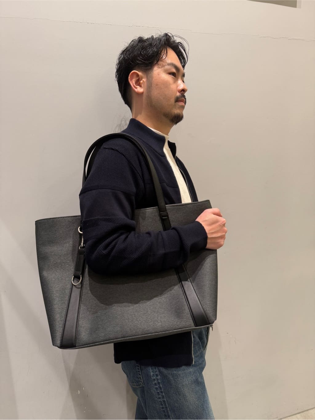 SHOTAさんの「TAKEO KIKUCHI｜【キーリング付】メランジ　大人トートバッグ」を使ったコーディネート