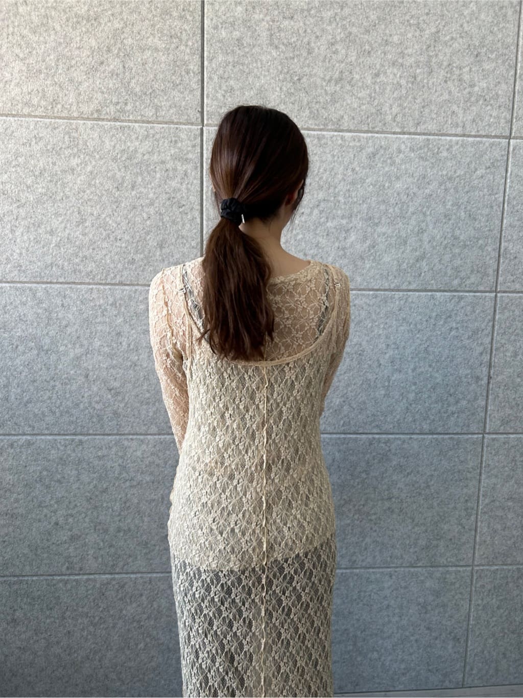 ishikawaさんの「CODE A｜stretch lace cami dress」を使ったコーディネート