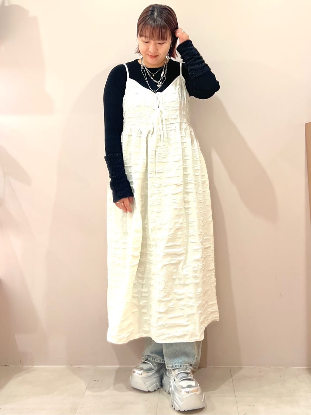 TAKAさんの「ESPERANZA｜3本ベルト厚底メッシュスニーカー」を使ったコーディネート
