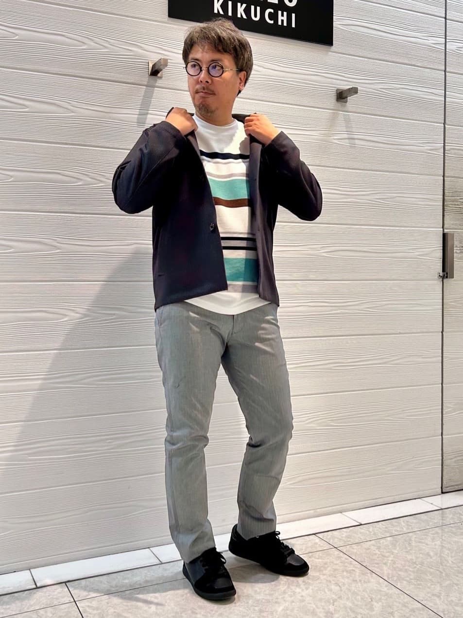 すーさんの「TAKEO KIKUCHI｜【全7サイズ&times;8色展開！】トップマルチヘリンボン パンツ」を使ったコーディネート