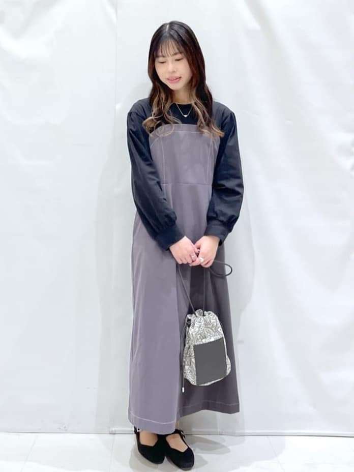 komaさんの「OPAQUE.CLIP｜◆ビスチェドッキングワンピース【洗濯機洗い可】」を使ったコーディネート