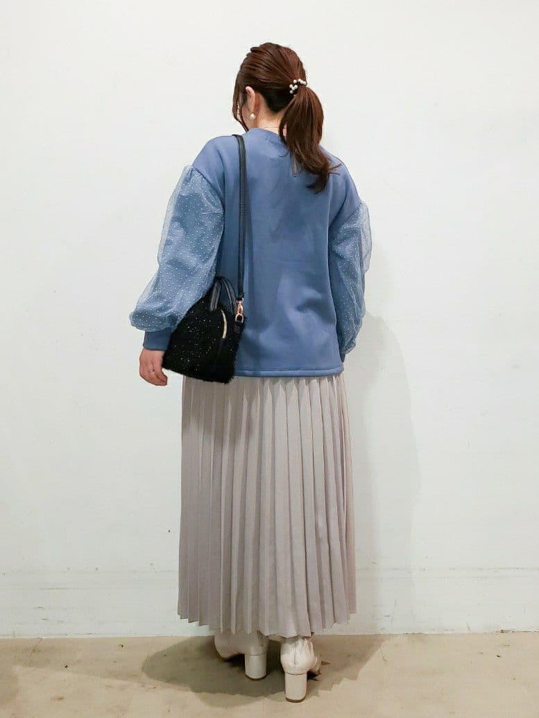 TSUCHIYAさんの「SHOO･LA･RUE｜◆【S-LL】お袖ドットチュール切り替えトップス」を使ったコーディネート