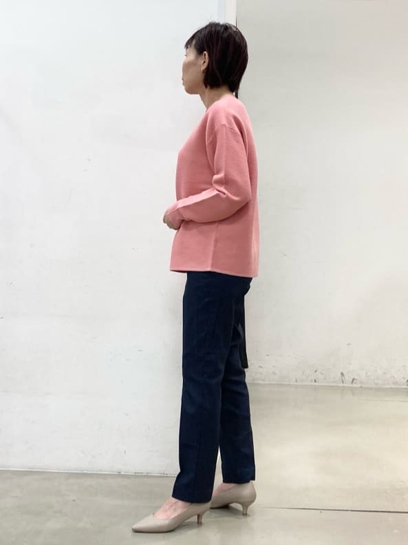 fujiさんの「THE SHOP TK｜◆【毛玉になりにくい/蓄熱性】春色_美人ガーターニット/洗える/体形カバー」を使ったコーディネート