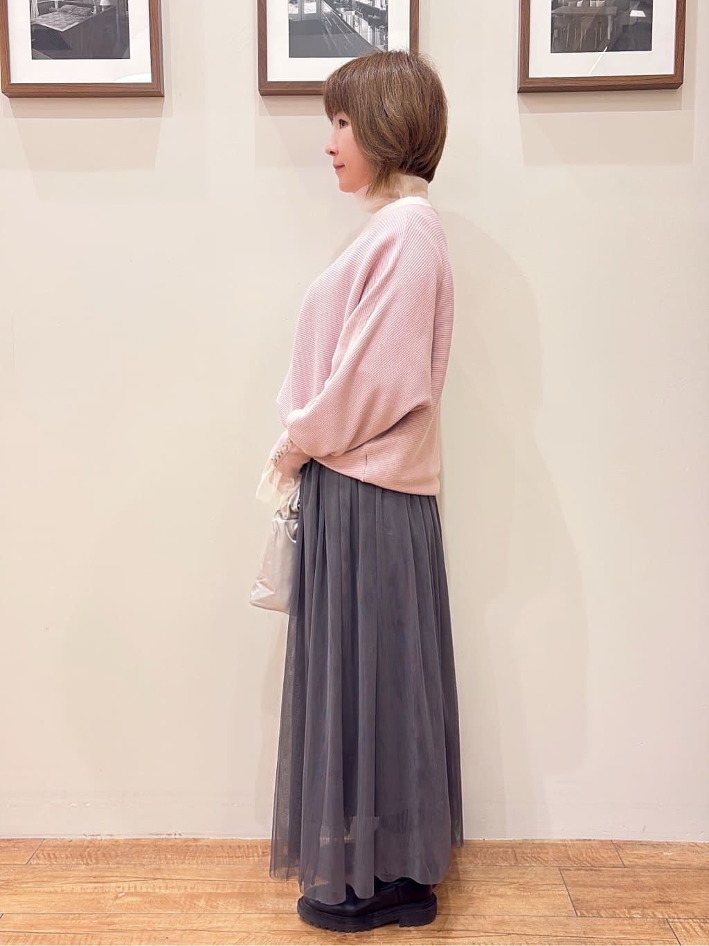 ダー子さんの「SHOO･LA･RUE｜◆【洗える】大人の上品コーデに お袖ビジュー釦付きリブドルマンニット」を使ったコーディネート